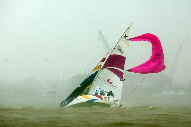 Peter Gilmour has his hands full on day 3 at the Monsoon Cup 2011. Kuala Terengannu, Malaysia. ©  Gareth Cooke/Subzero Images